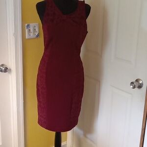 Size M Darling dress in burgundy lace and knit panels. Excellent condition